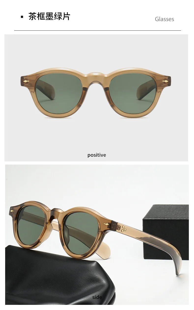  BOYSEEN Vintage Nieten Sonnenbrille Mit Dicken Rahmen Männer Mode Trend Hiphop Stil Brillen Runde Retro UV400 – Detail 15