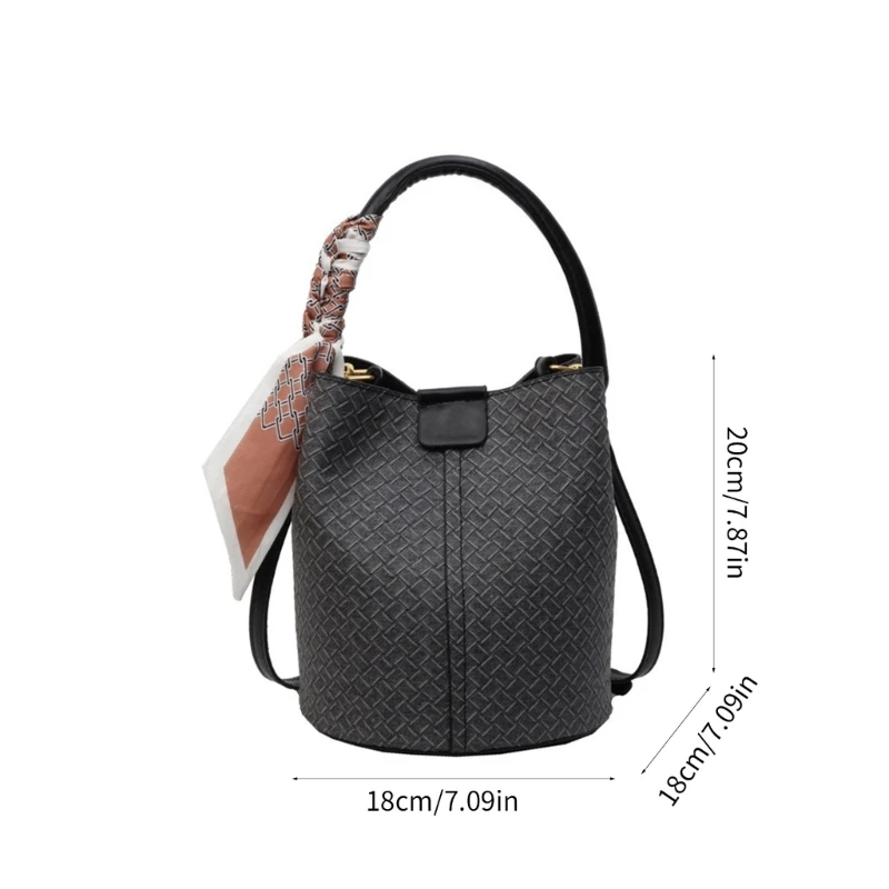 Women Bucket Bag Korean Shoulder Bag Simple Crossbody Bag for Travel Daily E74B