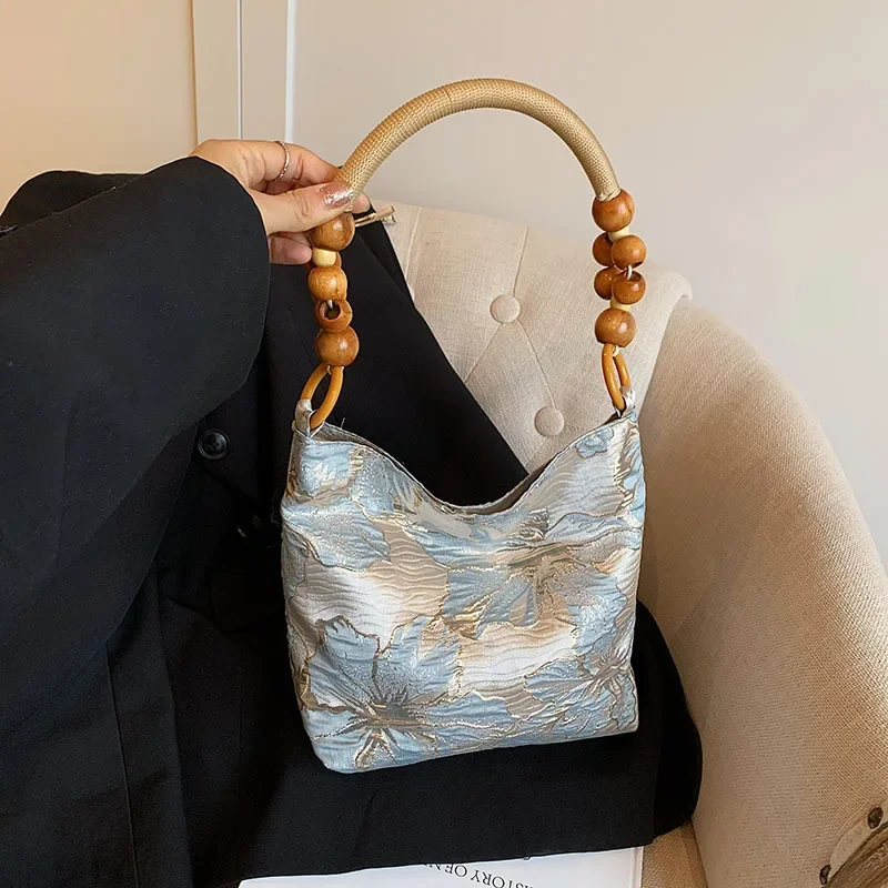 Women's Imitation Silk Underarm Bag Tote Chinese Style Bohemian Crossbody Purse Arrival Handmade Embroidery Vintage