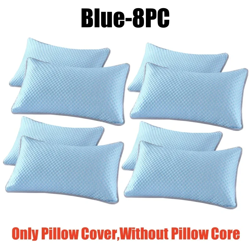 Cooling Ice Silk Pillowcase - Solid Color, Washable Summer Bean Fabric Cover