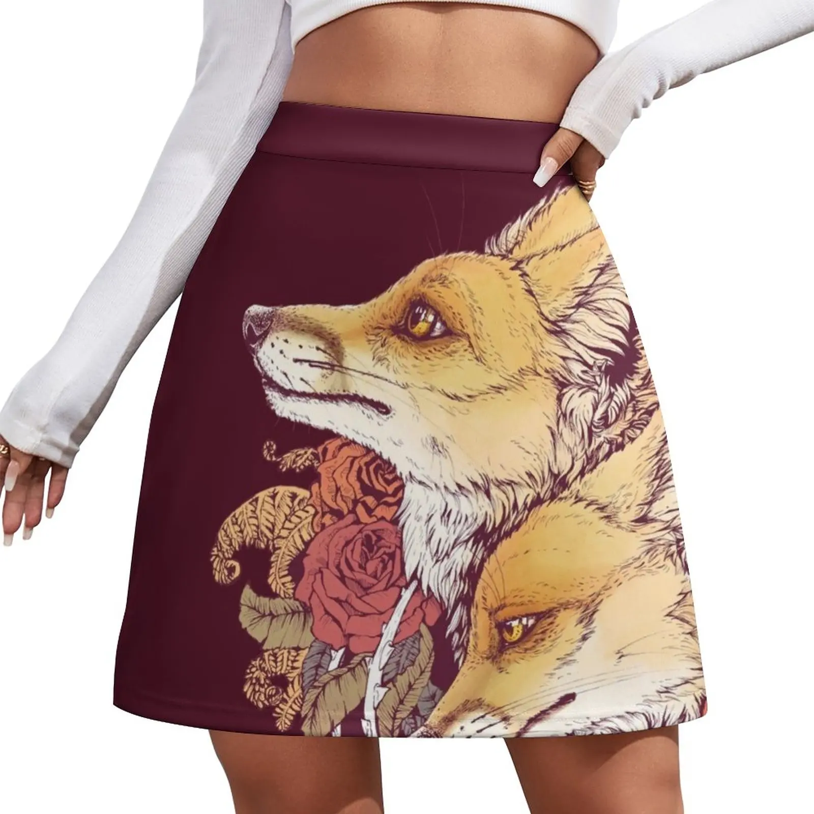 

Red Fox Bloom Mini Skirt sexy skirt Women's skirt