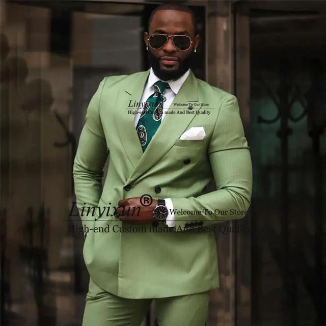 Men Suit Light Green Slim Fit Formal Fashion 2 Piece Suit New 