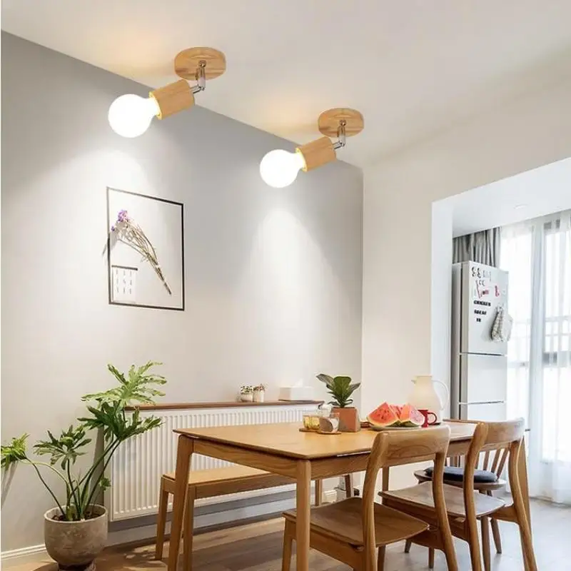 Elegant Wooden Rotating LED Ceiling Spotlight
