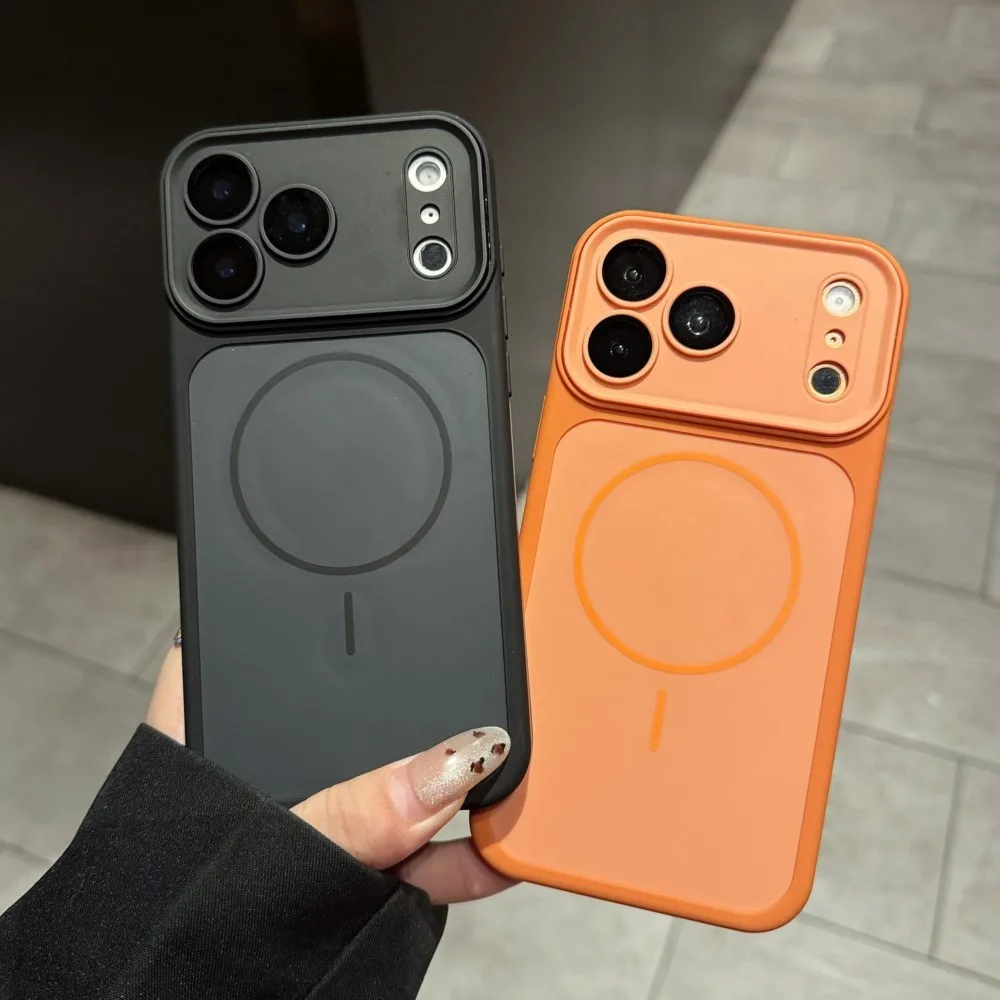 Rugged Armor Shockproof Matte Case with Magnetic Lens Protection Cover