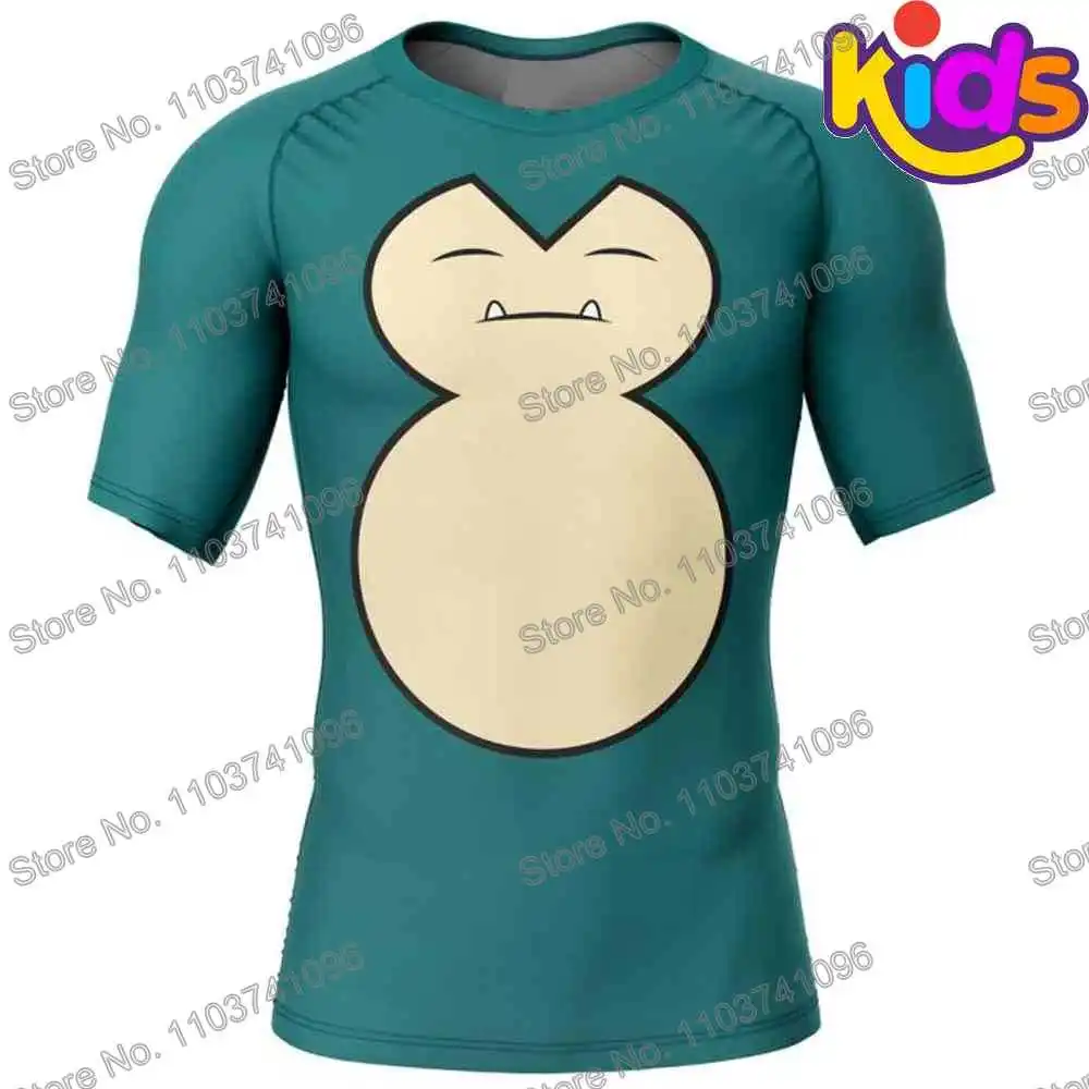 Kids Red Eyes Surf Clothing BJJ MMA Boys Rash Guard short sleeve diving T-Shirt tight swimwear summer beach floatsuit girls tops