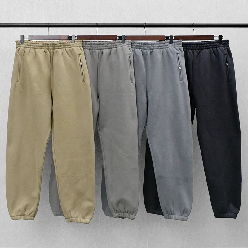 Solid Color Kanye West Fleece Sweatpants Men Women Sport Jogging Trousers Wide Leg Pants Fashion Pants Fashionable Wide Leg Pants Men Casual Pants