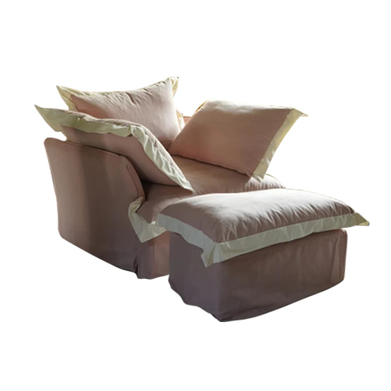 First Love, Retro, Detachable, Washable, Large Single, Small Double, Lazy, Dirty, Pink Sofa, Chaise longue 8