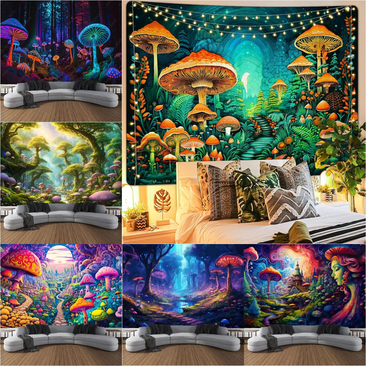 3D Mushroom Book Moon 5219 Beth Sheridan Wall Mural Wall Murals