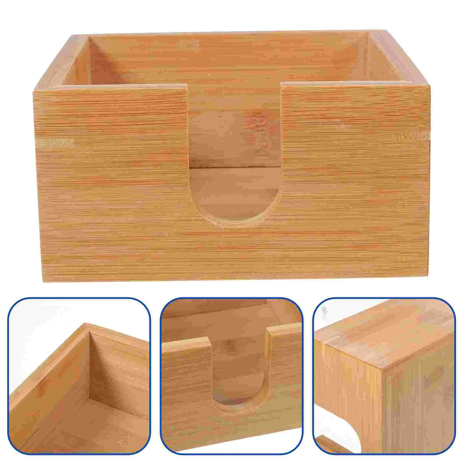 Bamboo Napkin Holder Lunch Napkin Holders Tables Decorative Napkin Tray Dining Table Kitchen Wooden Luncheon Napkin Holder