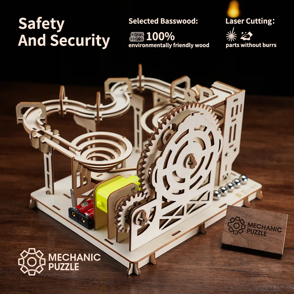 Wooden Puzzle Toys wooden 3d puzzle DIY Building blocks Kit Montessori Educational Toys Best marble run board games for adults giftly For Kids