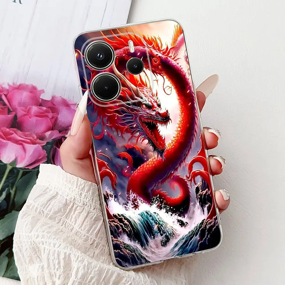 Clear Aesthetic Luxury Cute Cat & Floral Painted Soft Phone Case Cover