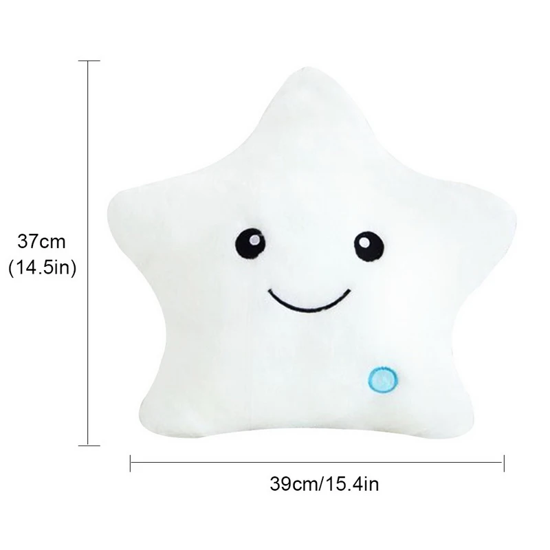 Cute Colorful Star Toys Soft Plush Glowing Cushion Five-pointed Star Luminous Pillow Home Decor Creative Pillow Toy For Kids