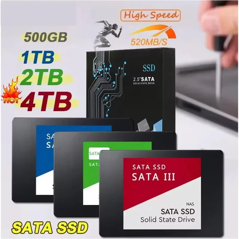 4TB 솔리드 스테이트 디스크 SSD 고속 500G 1TB 2TB 내장 HDD 하드 드라이브 SATA3 2.5인치 노트북 마이크로컴퓨터 데스크탑용