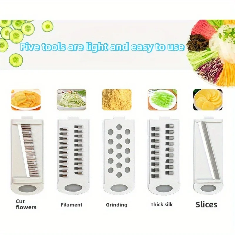 Mandoline Slicer for Kitchen 5-in-1 Mandoline Food Slicer,Potato/Cheese/Vegetable/Carrot/Cucumber Grater