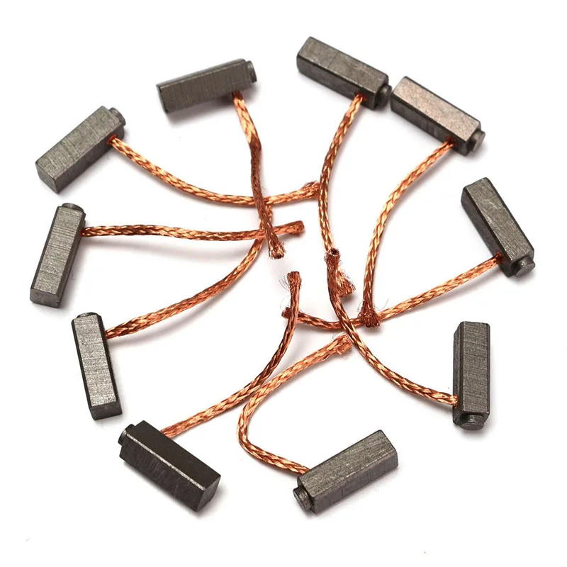 10 개/대 5mm x 6mm x 14mm 카본 브러쉬 와이어 리드 일반 전기 모터 교체 용 발전기 모터 브러시