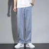 Summer Thin Men's Straight Loose Gray Jeans Soft Fabric Lyocell Fabric Light Colored Casual Pants Male Brand Trousers 4