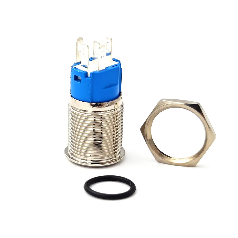 12mm LED-Metall-Druckknopf 16mm Verriegelnder Momentaner Wasserdichter Schalter LED-Licht-Druckknopfschalter mit Einschalt-/Ausschaltsymbol 12V Druckknopf – Detail 4