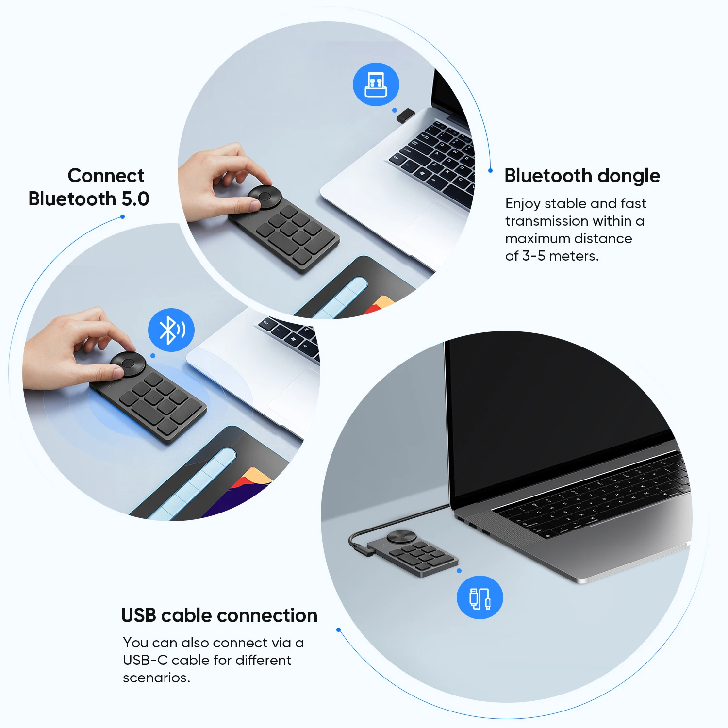 XPPen ACK05 Wireless Shortcut Remote 10 Customized Shortcut Keys Portable Bluetooth Keyboard for Windows Mac Drawing Tablet 5