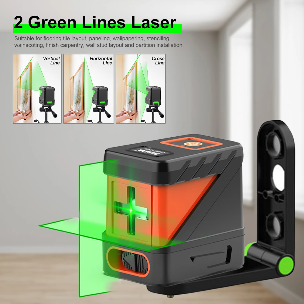 UYANGG Laser Level Meter 2-Lines Cross Green Level Laser Horizontal ...