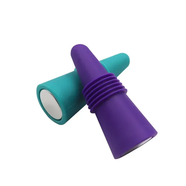 오렌지, 레드, 블랙, 블루, 퍼플 색상으로 다양한 선택이 가능한 실리콘 와인 병 실러