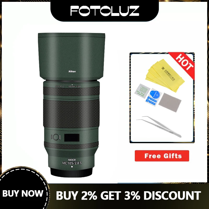

Suitable for Nikon Z105F2.8S Camera lens skin wrap skin decal full cover protector Sticker 3M film camera reusable