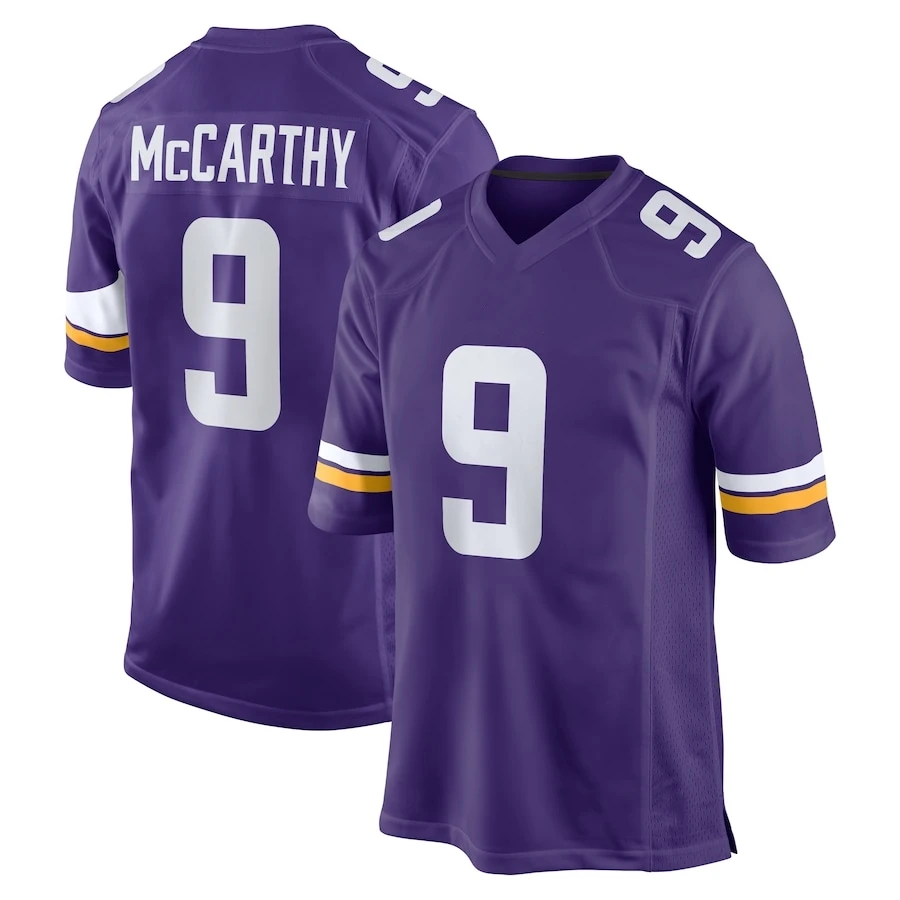 thumbnail image 1 of Camisetas de fútbol bordadas personalizadas de Minnesota para hombres, mujeres y jóvenes, camisetas de fútbol de Jefferson McCarthy Hockenson, 1 of 5
