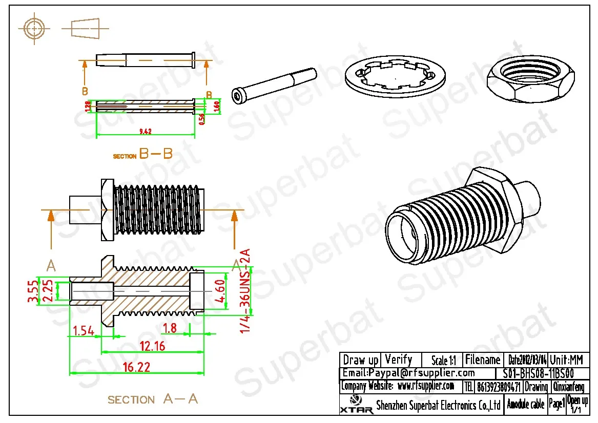SMA Female RF Coaxial Connectors for Semi Rigid Cable