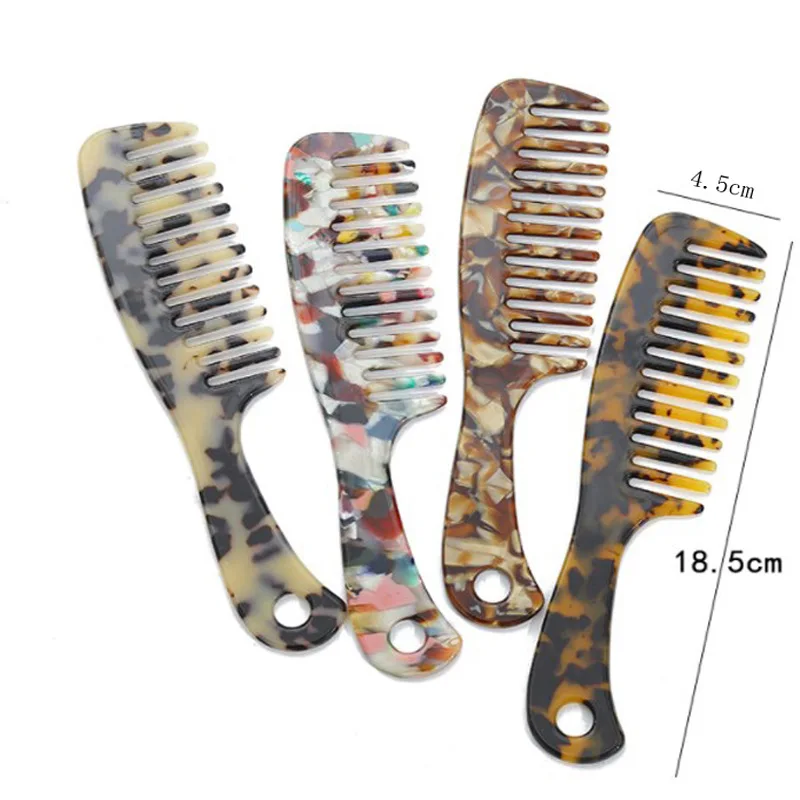 Korean Portable Hair Comb Salon Brush Styling Hairdressing Tail Plastic Comb Set with Long Handle Acetate Sheet Anti-static Comb