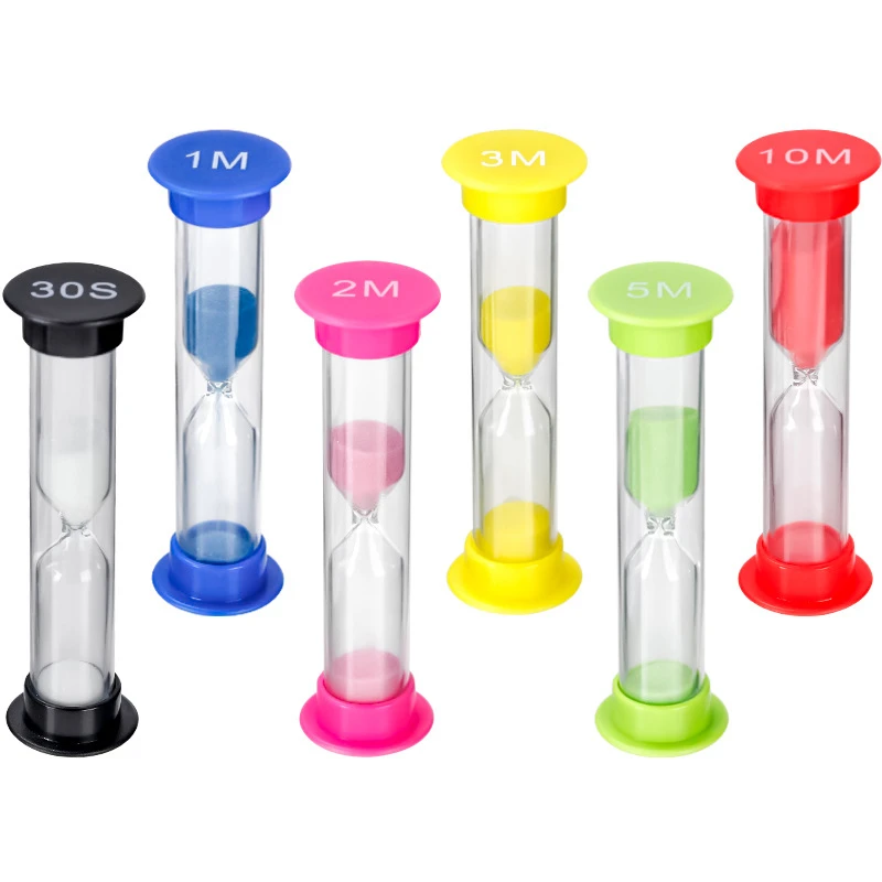 Colorful Sandy Clock Hourglass Timers Anti Drop Plastic Small Sandglass Student Gift Decoration 30s/1/2/3/5/10mins Sand Timers