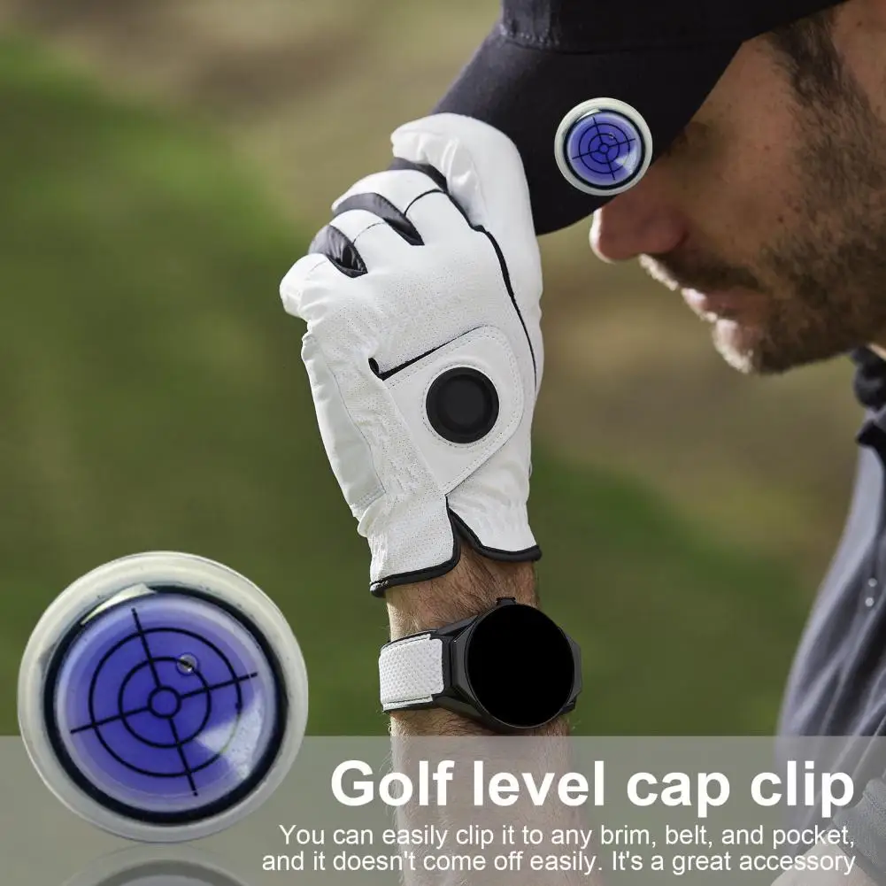 Golf Ball Marker with Built-in Bubbles Magnetic Bubble Level Golf Ball Marker Clip for Men Women Golfers Round Cap Mark for