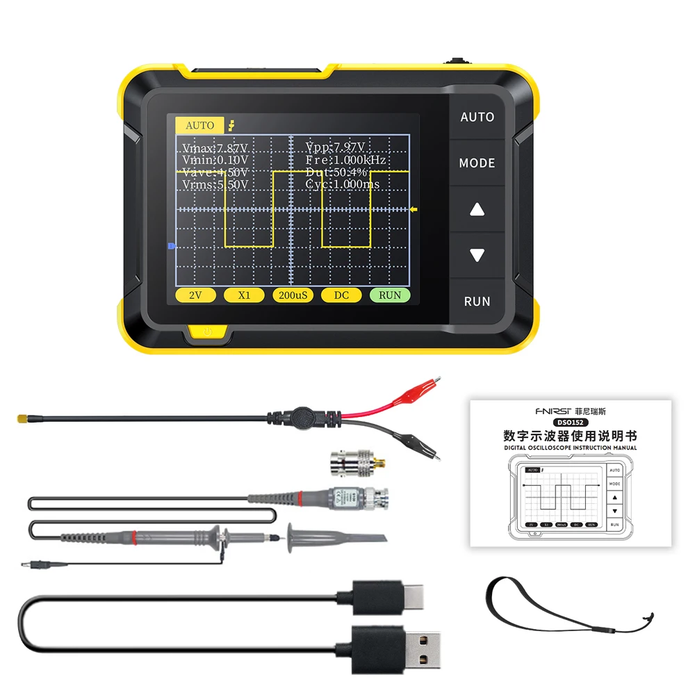 OWON SDS1104 Oscilloscopio Digitale 4 Canali 100MHz 1GS/s - Schermo LCD 7'' HD