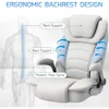 Big and Tall Office Chair 400lb Wide Seat, High Back Leather Executive Office Chair with Flip-up Arms, Ergonomic Desk Chairs 3