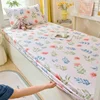 Botanical Floral Fitted Sheet Set 100% Cotton Skin-friendly Bedspread with 2 Pillowcases Children and Student Room Single Sheet 2