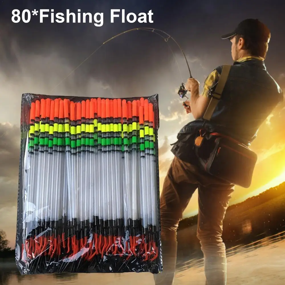 Description Picture 5 of item80PCS/Set Thickened Vertical Fishing Float Conspicuous Color Fish Gear Outdoor Automatic Reminder Stick Buoy Bobber Lure