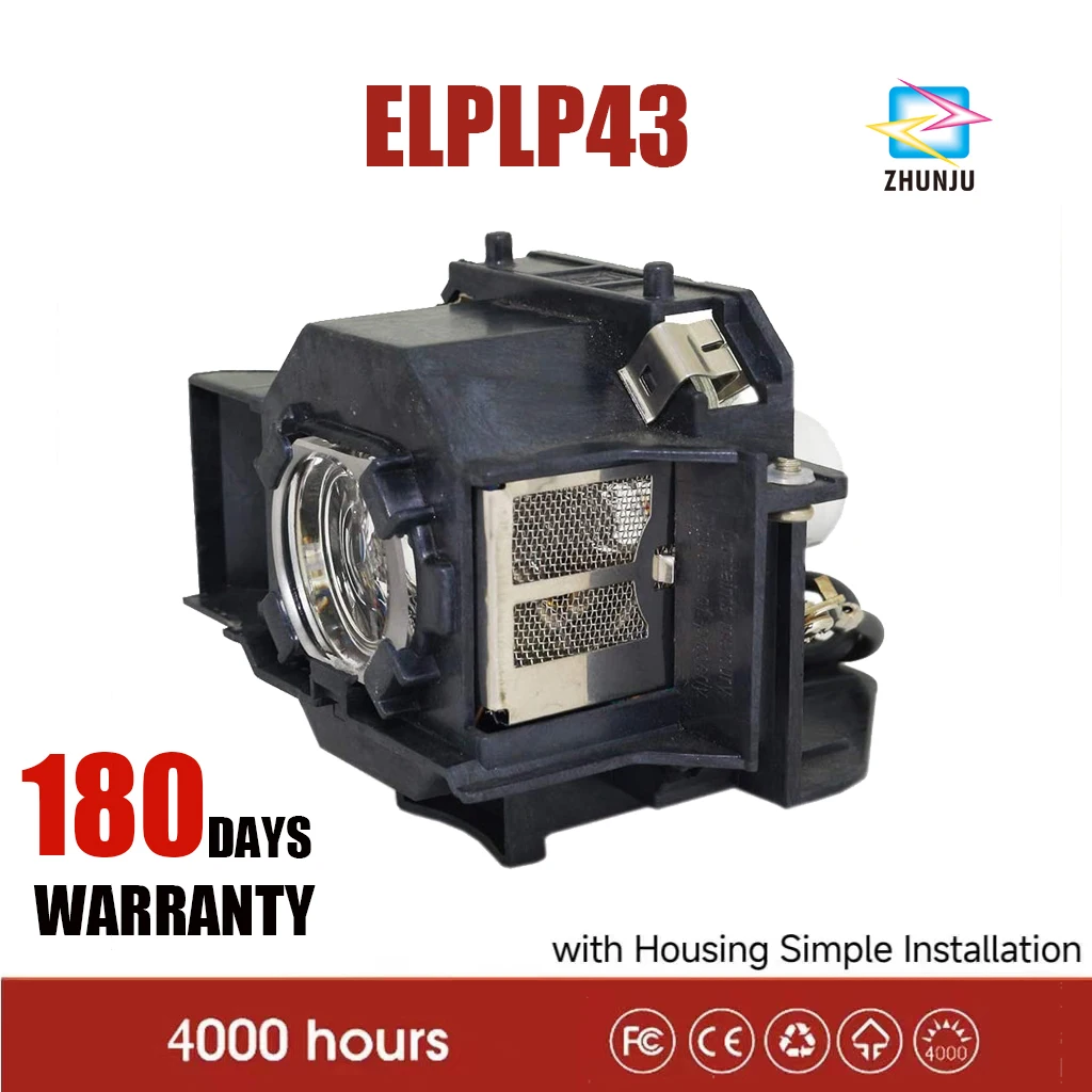 

V13H010L43 Projector Lamp Bulb with Housing Compatible with ELPLP43 EMP-TWD10 EMP-W5D MovieMate 72