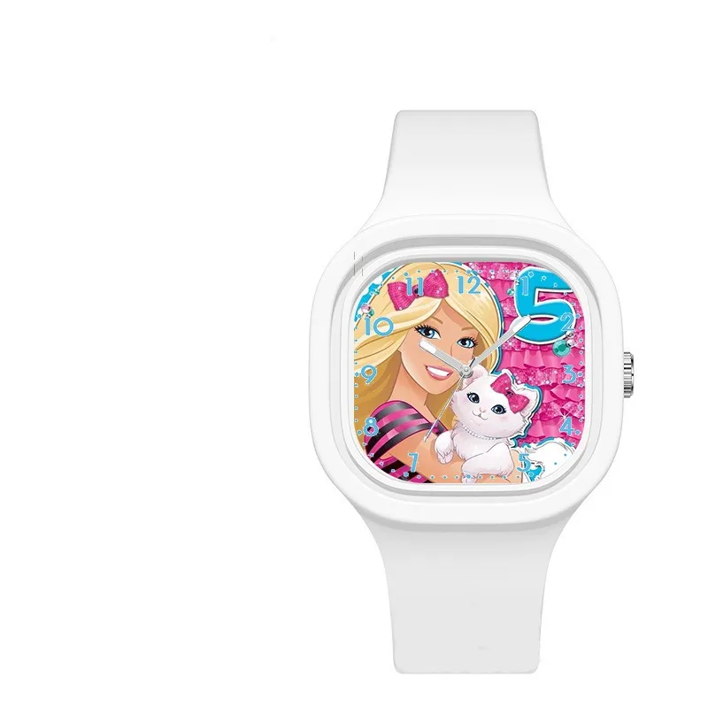 Miniso Animation Cartoon Character Cute Barbie Doll High Quality Skin Feel Silicone Quartz Watch for Children's Christmas Gift images - 6
