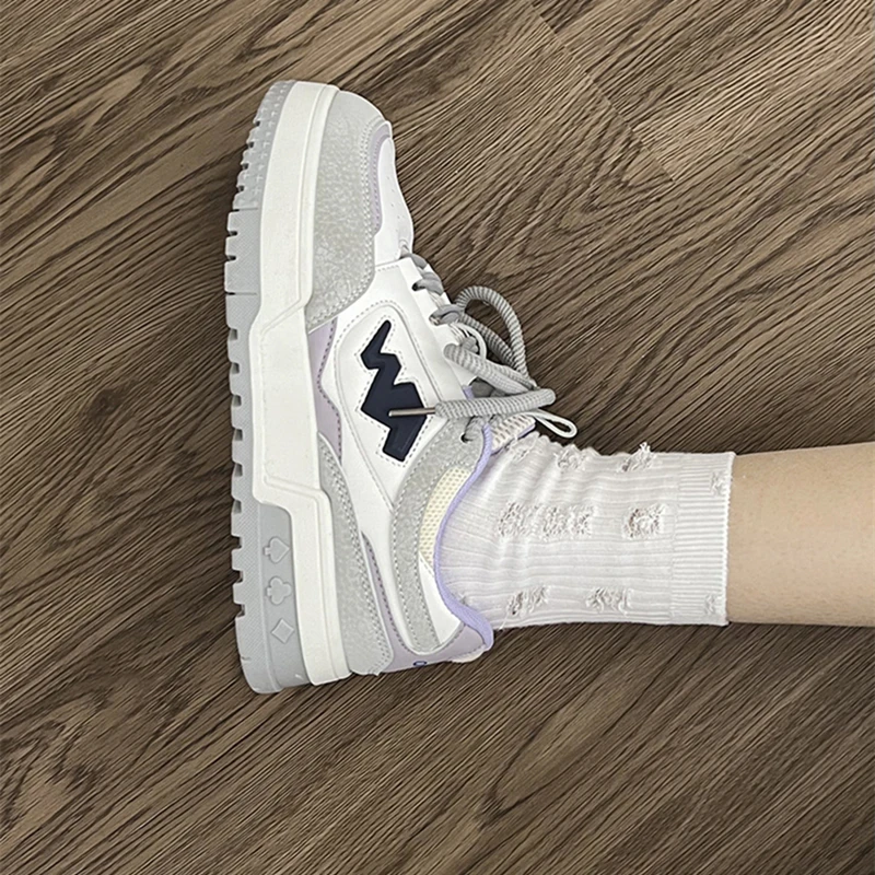 

2023 New Woman Vulcanized Shoes Platform Sneakers Lace Up Flats Shoes Sports Ladies Spring Autumn Breathable Female Shoes