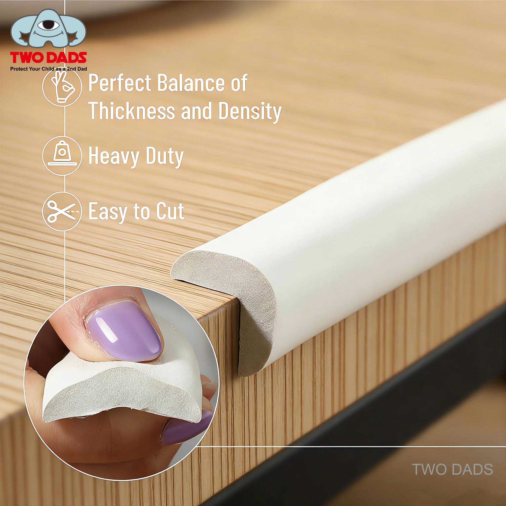 Extra Long Baby Safety Bumper Strips - Childproof Edge Protector with Self-Adhesive Corner Guards