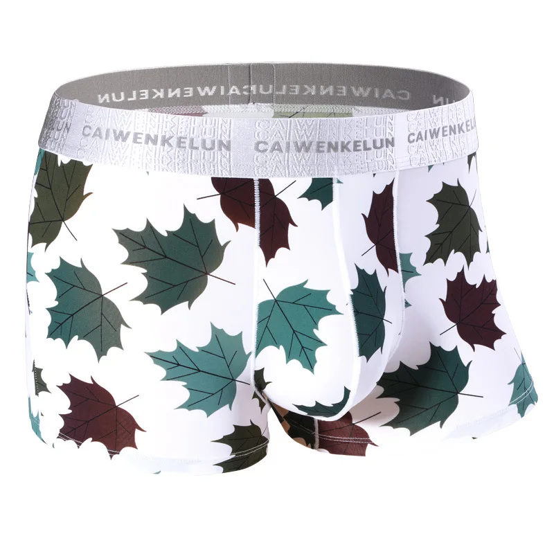 Men's Underwear Boxers Real Ice Silk Summer Summer Ultra-Thin Breathable Youth Fashion Personality Sao Boxer