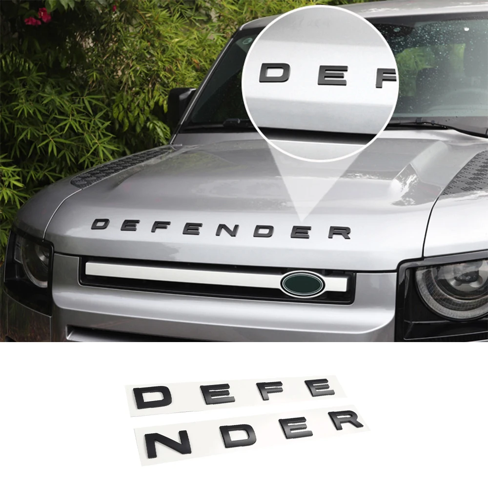 Für Land Rover Defender 90 110 2020-2025 Auto Motorhaube Brief Label DENFENDER Motorhaube Auto Aufkleber Schwarz Modifikation