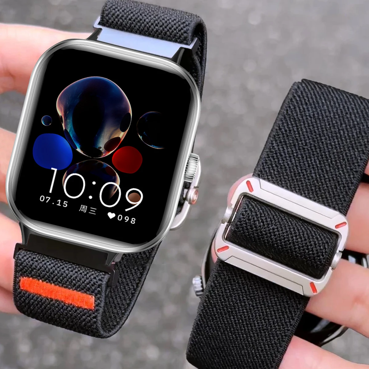 Nylon Breathable Elastic Smartwatch Wristband Bracelet