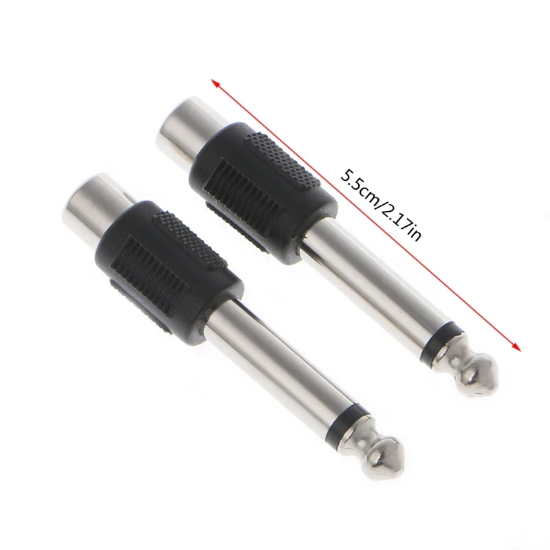RCA 암 잭에서 6.35mm 1/4 인치 수 모노 플러그 어댑터 커넥터, 10 개