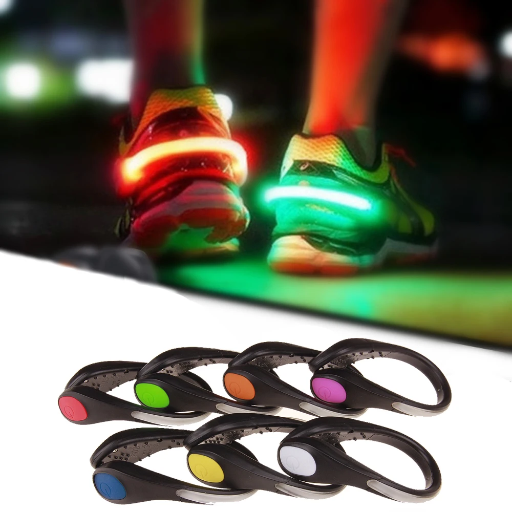 LED Light Shoe Clip para Aviso de Segurança Noturna, Clip Luminoso, Luz Forte, Ciclismo e Bicicleta