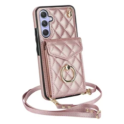 Crossbody Leather Wallet with Card Slot and Ring Phone Case Cover - SM Note20Ultra (LightPink)