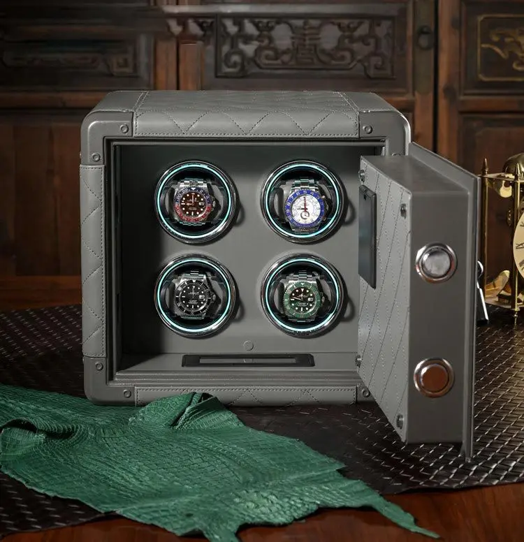 Luxury Leather Automatic Watch Winder Safe Box with 4 Slots, Password Unlock, Touch Scr... - SKU LAWW1744 - UGI Packaging