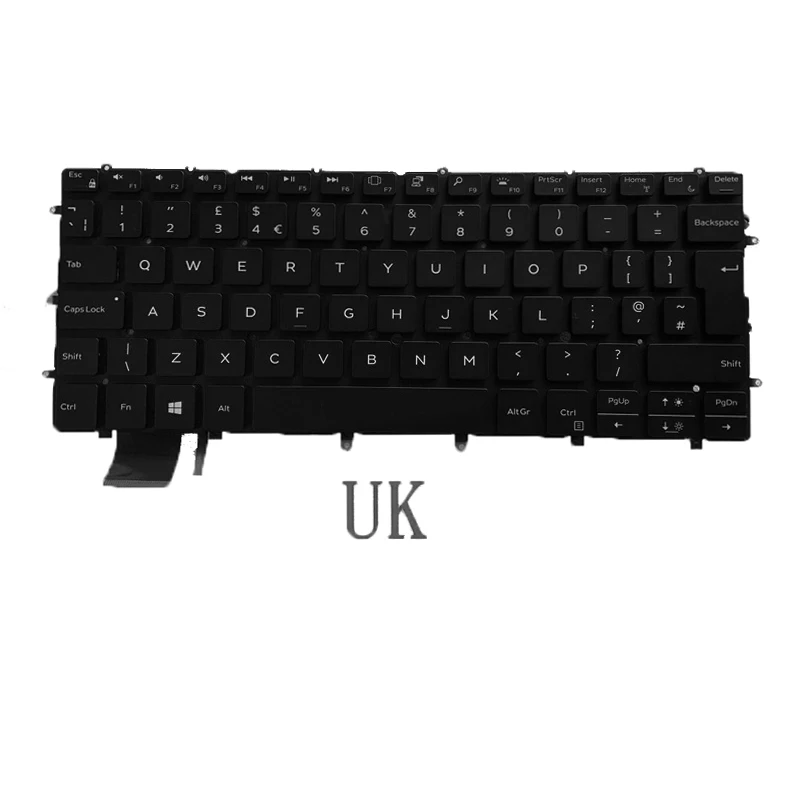 Tastiera Per Laptop Retroilluminata Nel Regno Unito Per Dell Xps 9370 9380 Xps 13 7390 P82G U