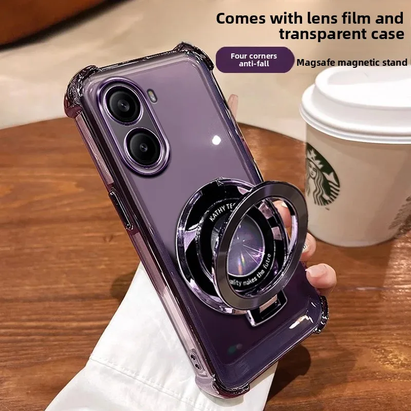 Transparent Glossy Plating Edge TPU Case with Four-Corner Anti-Drop Protection