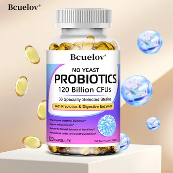 Premium Probiotics, with Prebiotics and Digestive Enzymes To Aid Digestion and Boost The Immune System - 120 Capsules 1