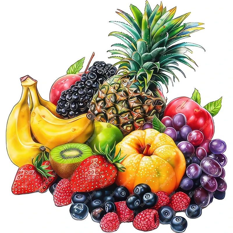 Three Ratels Bright tropical fruit classic stickers kitchen decoration refrigerator decals dessert shop window sticke G05 wall stickers,window stickers
