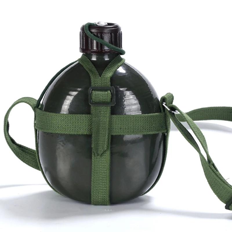 1.5L Army Military Outdoor Camping Trip Cycling Aluminum Water Bottle Canteen